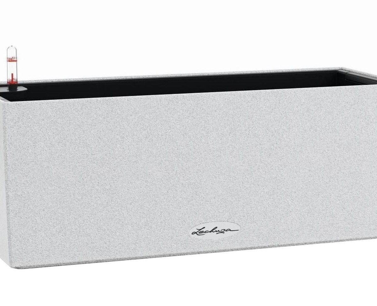 BALCONERA Stone 50 Quartz White, Self-Watering Window Box (Railing Planter), H7.5 L19.7 W7.5 in - Image 1