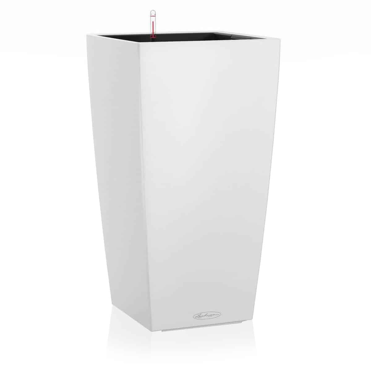 CUBICO Color 22 White, Self-Watering Tall Planter, H16.1 L8.7 W8.7 in