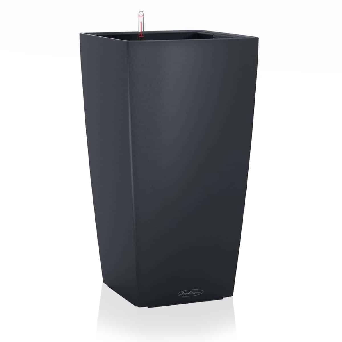 CUBICO Color 22 Slate, Self-Watering Tall Planter, H16.1 L8.7 W8.7 in