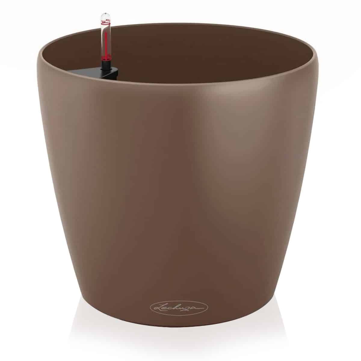 CLASSICO Color 35 Nutmeg, Self-Watering Round Planter, D13.8 H11.8 in