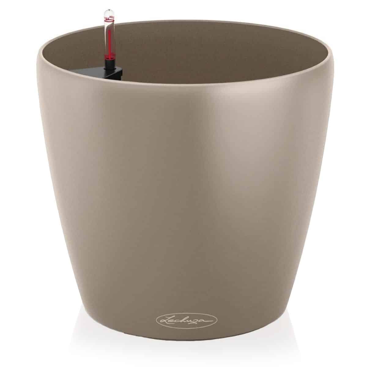 CLASSICO Color 35 Sand Brown, Self-Watering Round Planter, D13.8 H11.8 in