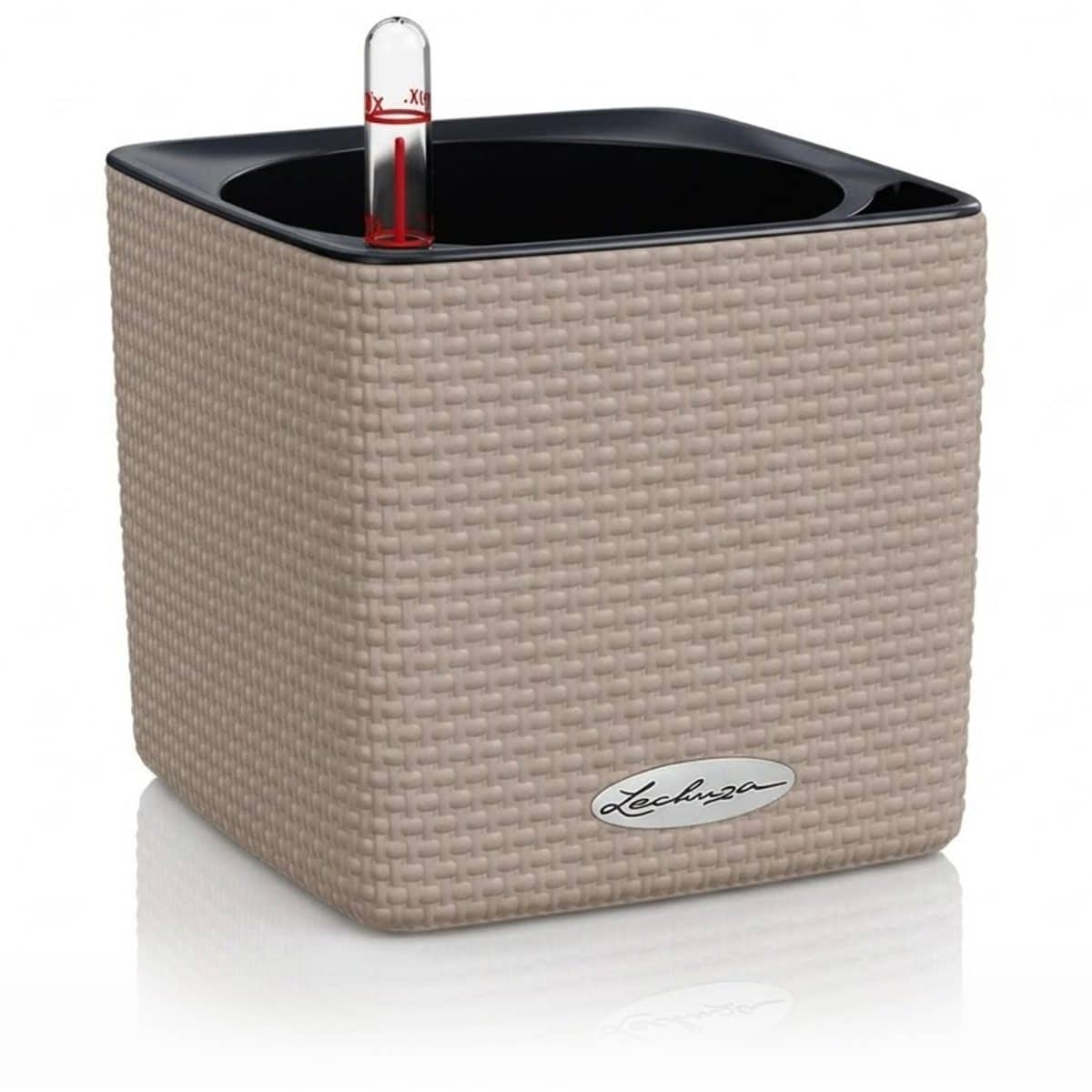 CUBE Color 14 Sand Brown, Self-Watering Indoor Small Plant Pot, H5.5 L5.5 W5.5 in