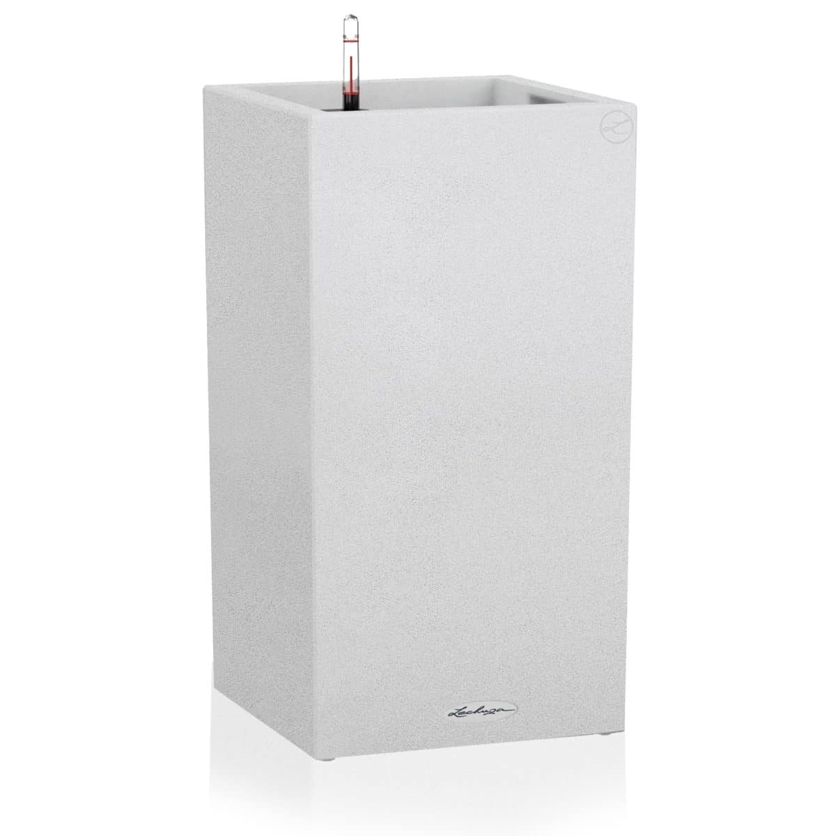 CANTO Stone High 30 Quartz White, Self-Watering Tall Planter, H22 L11.8 W11.8 in