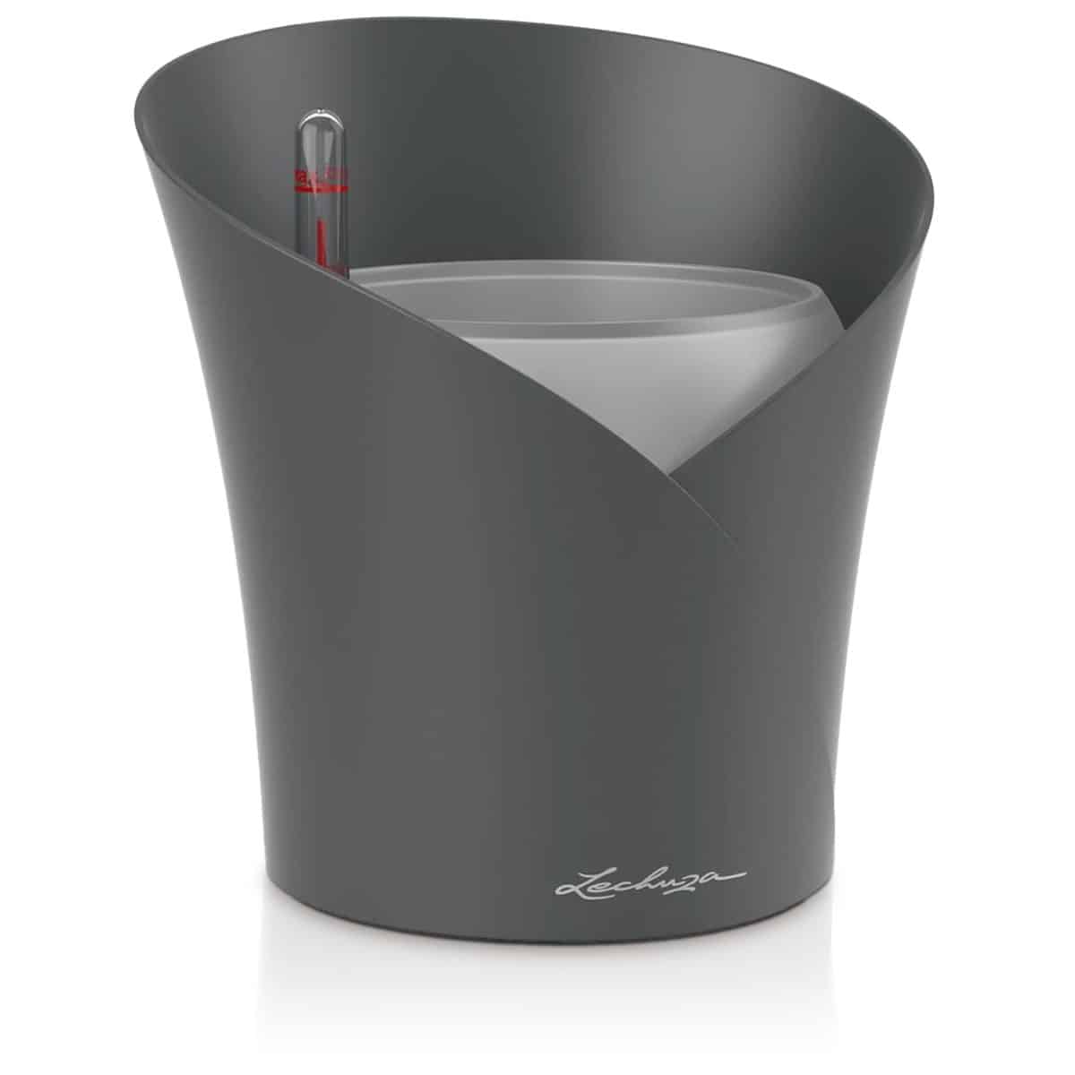 ORCHIDEA Slate Matt, Self-watering Orchid Flower Pot, D7.1 H7.7 in