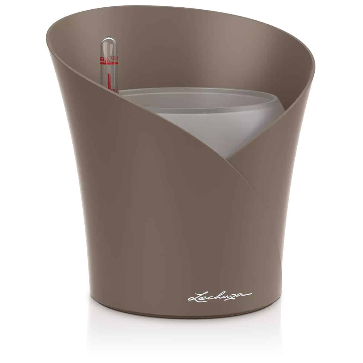 ORCHIDEA Taupe Matt, Self-watering Orchid Flower Pot, D7.1 H7.7 in