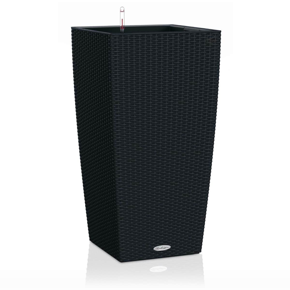 CUBICO Cottage 40 Graphite Black, Self-Watering Tall Planter, H29.5 L15.7 W15.7 in