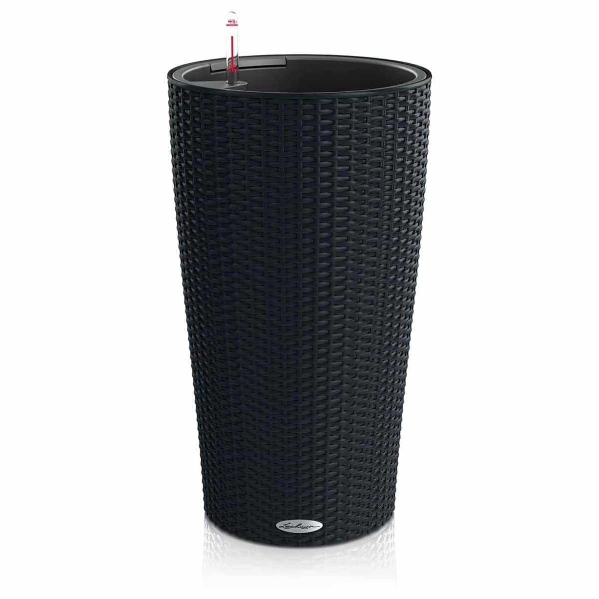 CILINDRO Cottage 32 Graphite Black, Self-Watering Tall Planter, D12.6 H22 in