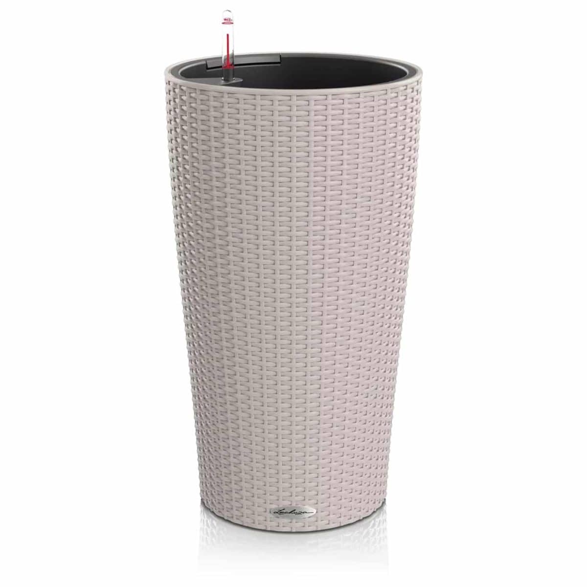 CILINDRO Cottage 32 Sand Brown, Self-Watering Tall Planter, D12.6 H22 in