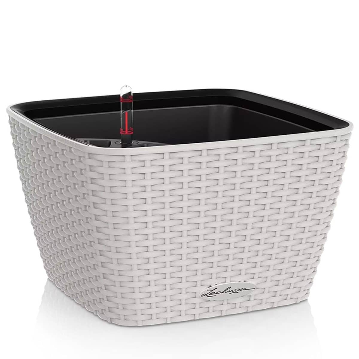 BACINO Cottage Light Grey, Self-Watering Square Planter, L11.8 W11.8 H7.1 in