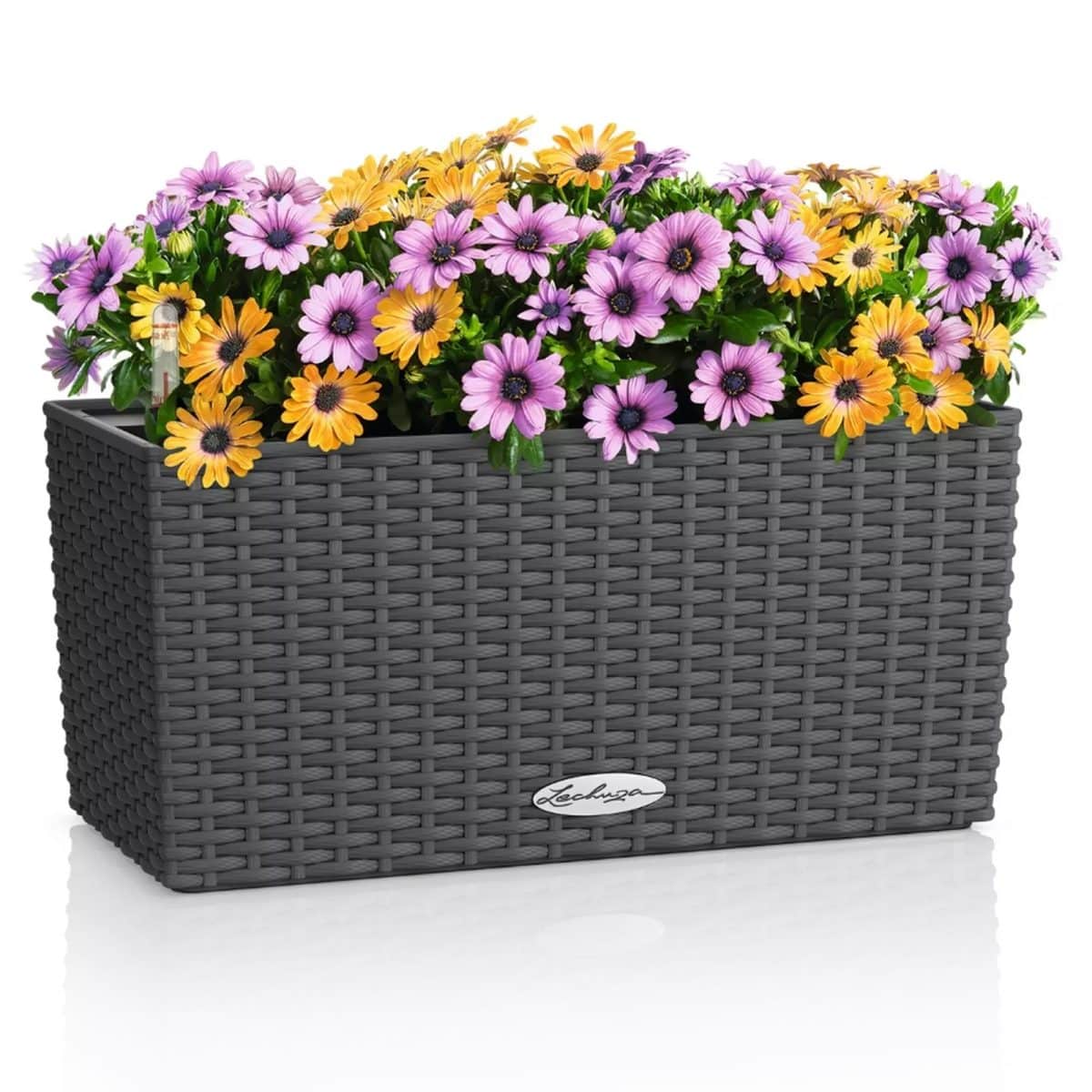 BALCONERA Cottage 40 Granite, Self-watering Window Box (Railing Planter), H7.5 L15.7 W7.5 in