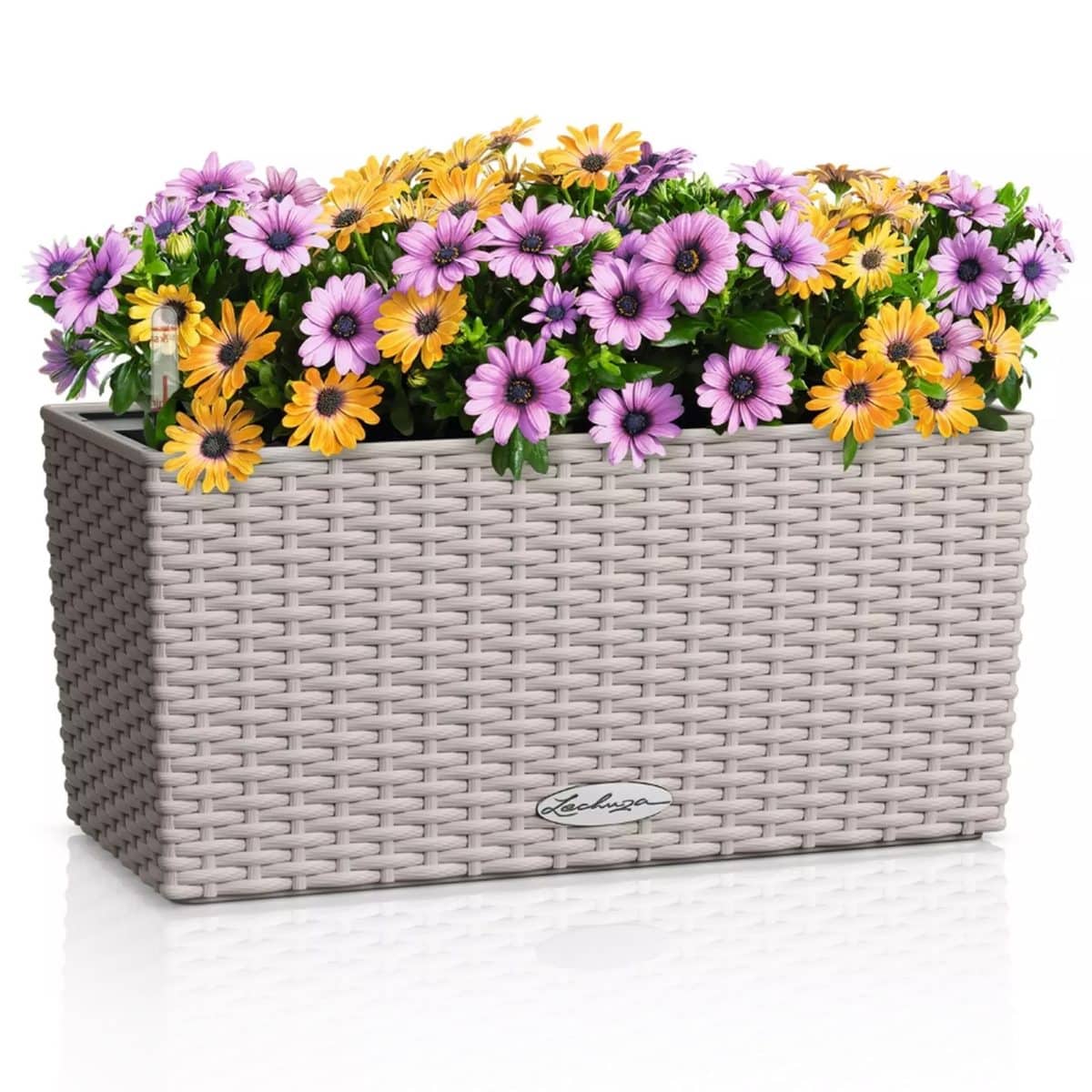 BALCONERA Cottage 40 Sand Brown, Self-watering Window Box (Railing Planter), H7.5 L15.7 W7.5 in