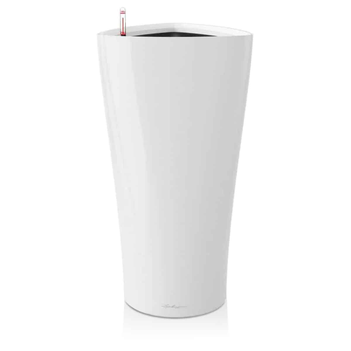 DELTA 40 Cream White High Gloss, Self-Watering Tall Planter, D14.6 H29.5 in