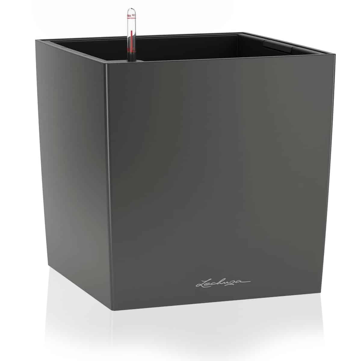 CUBE 30 Premium Charcoal Metallic, Self-watering Square Planter, H11.8 L11.8 W11.8 in