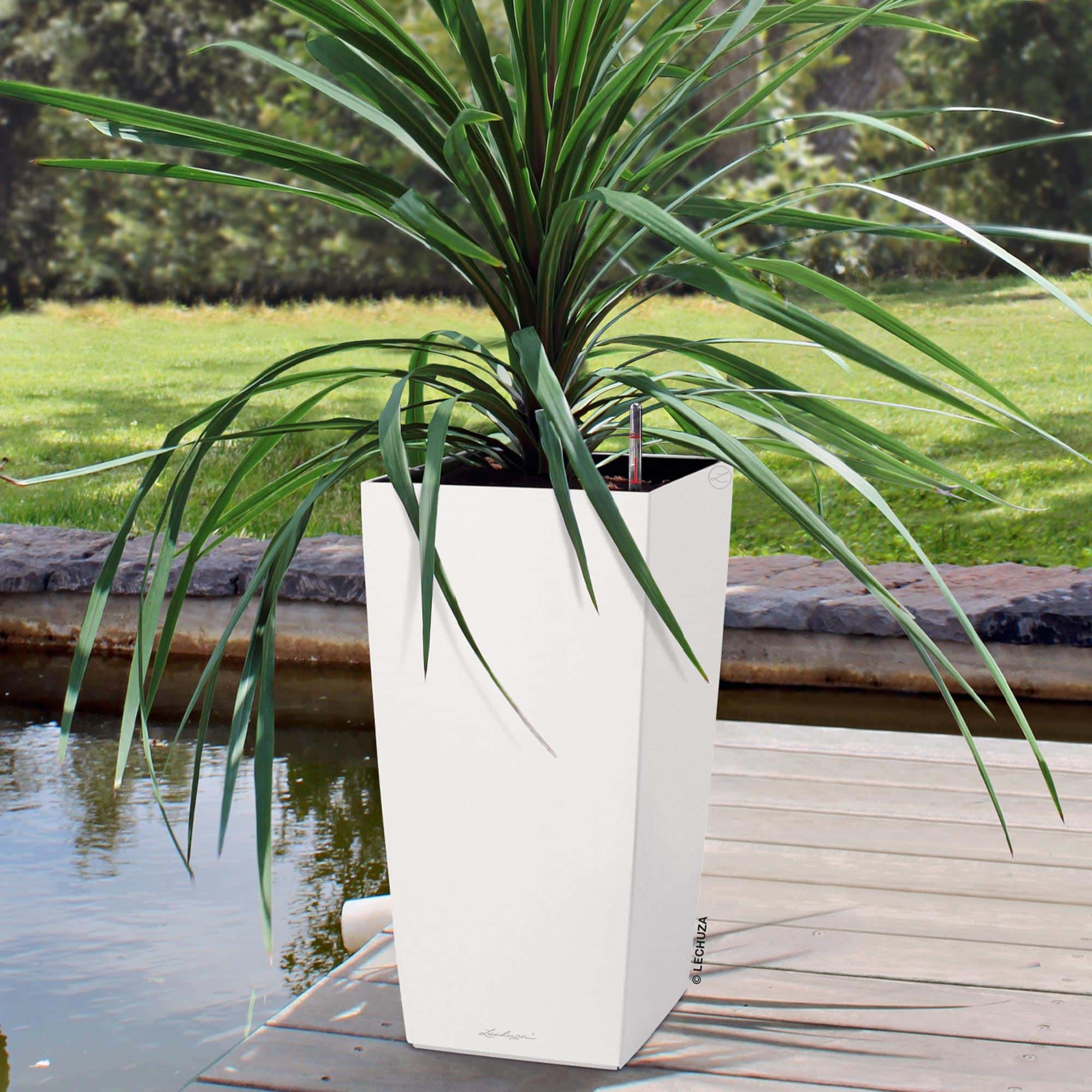 Buy CUBICO Color 40 White, Self-Watering Tall Planter, H29.5 L15.7