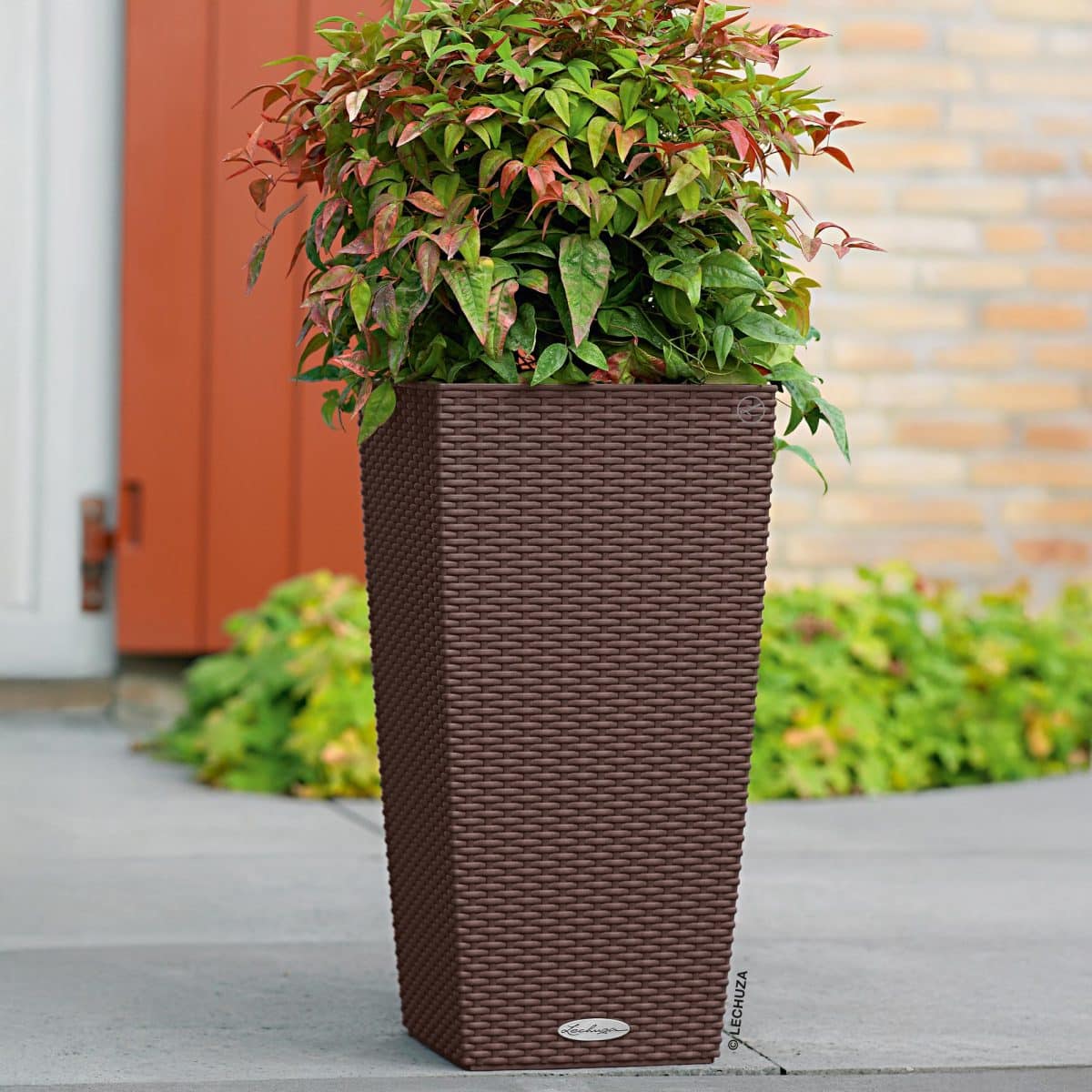CUBICO Cottage 30 Mocha, Self-Watering Tall Planter, H22 L11.8 W11.8 in