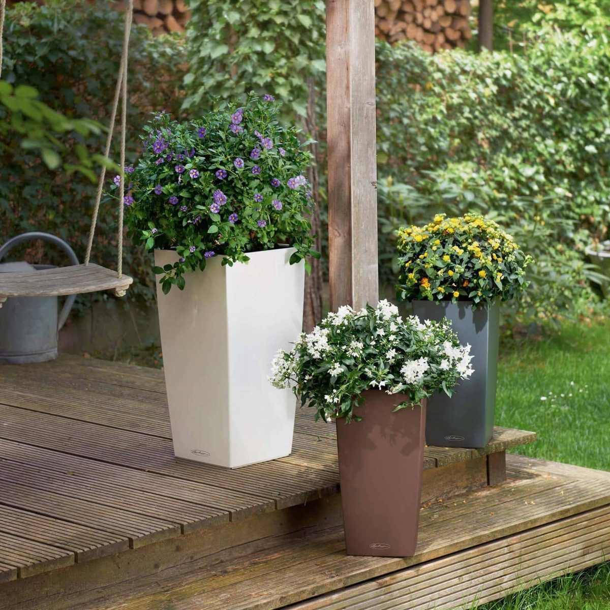 Buy CUBICO Color 30 White, Self-Watering Tall Planter, H22 L11.8
