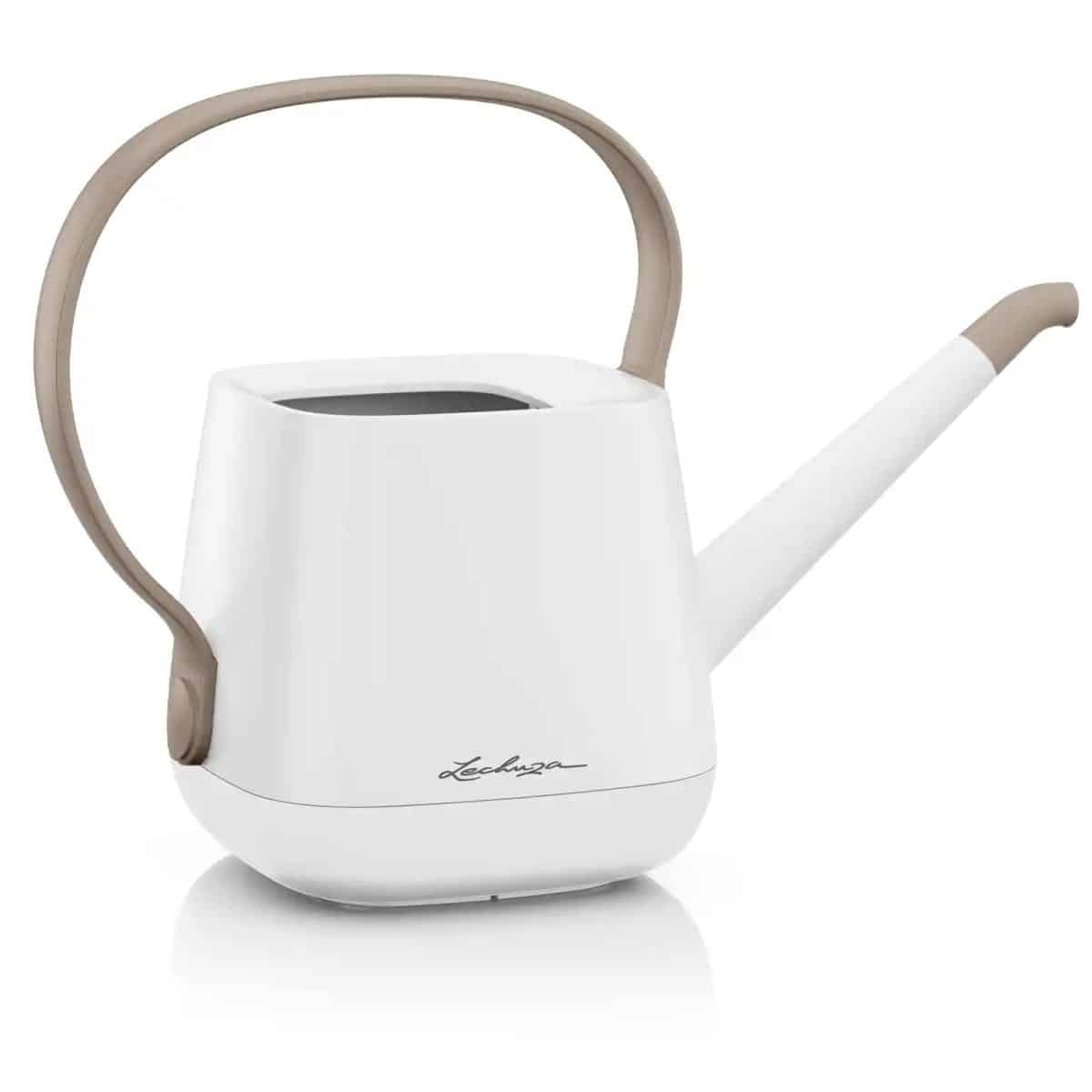 YULA Watering Can for Houseplants, White and Taupe, 1.7 L