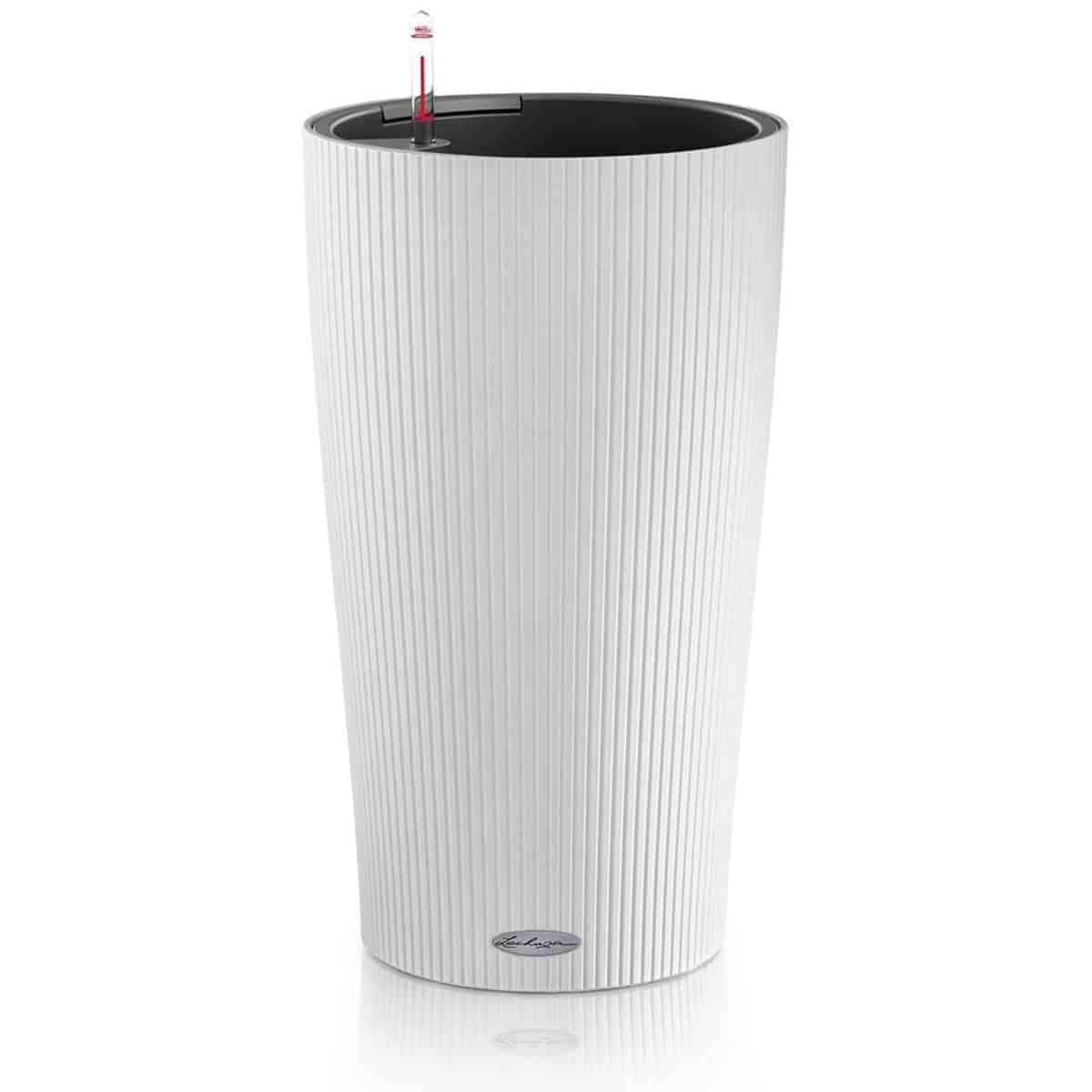 CILINDRO Color 32 White, Self-Watering Tall Planter, D12.6 H22 in