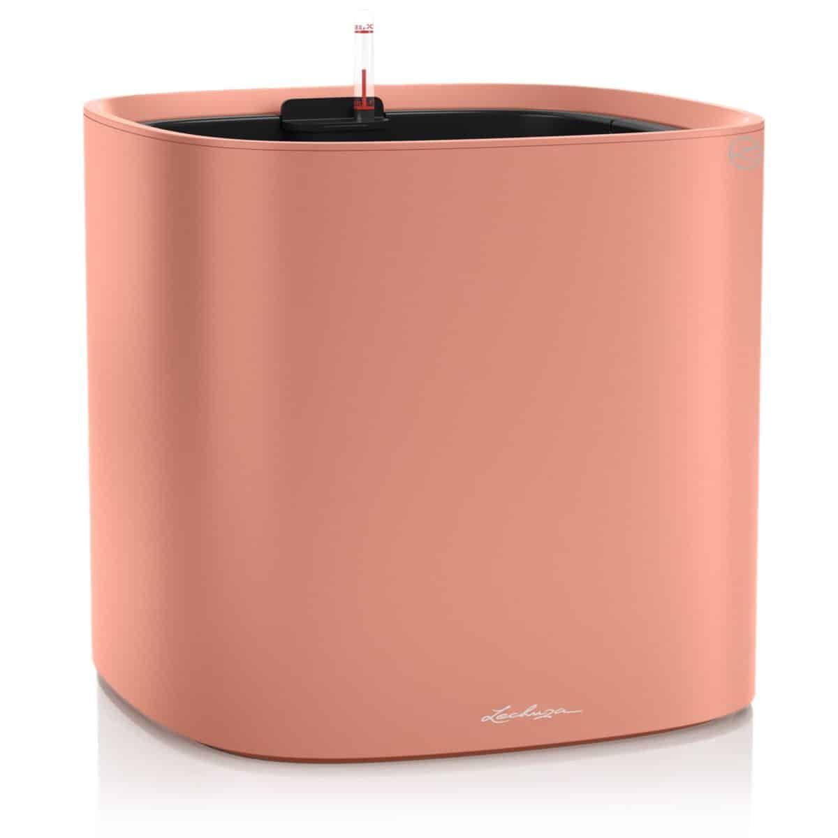 PILA Color Coral Red, Self-Watering Square Planter, L13.8 W13.8 H12.8 in