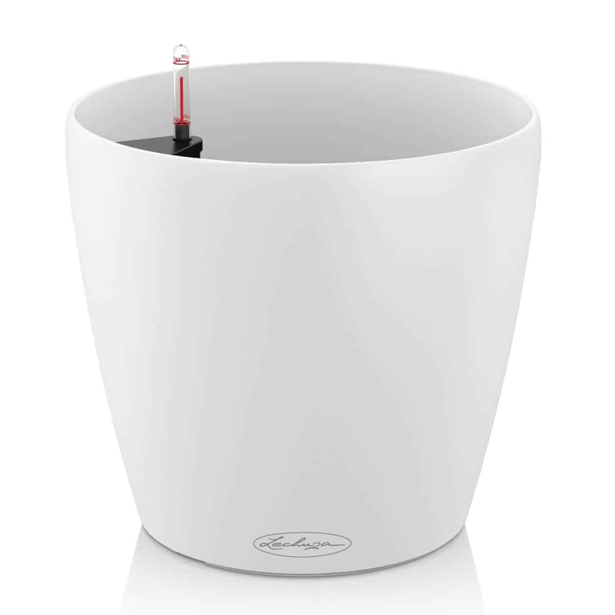 CLASSICO Color 28 White, Self-Watering Round Planter, D11 H10.2 in